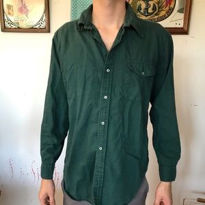 Brooks Brothers vintage solid dark green flannel